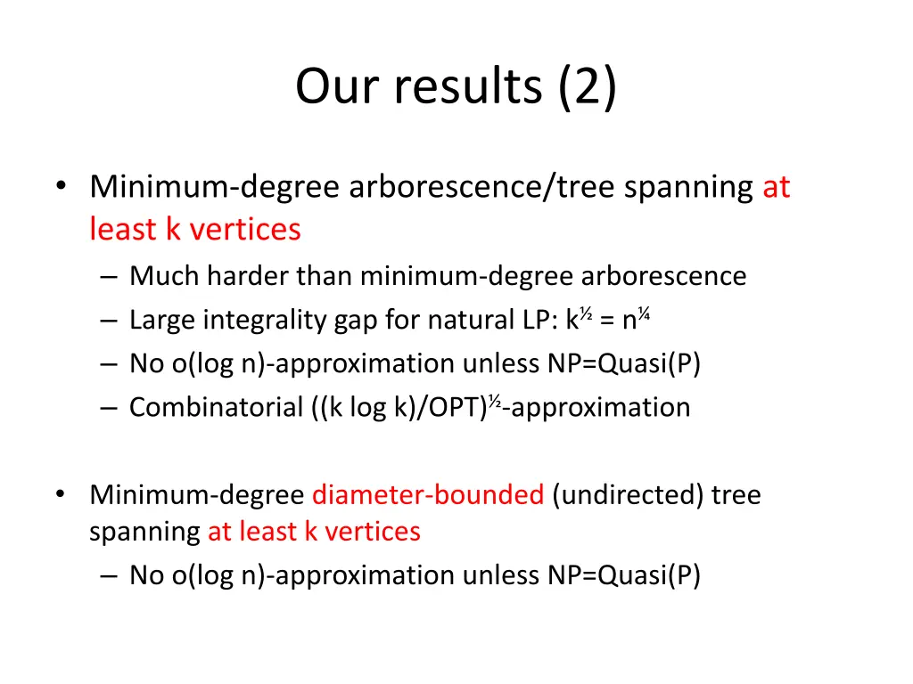 our results 2