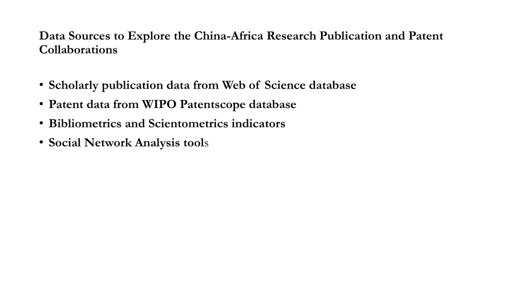 data sources to explore the china africa research