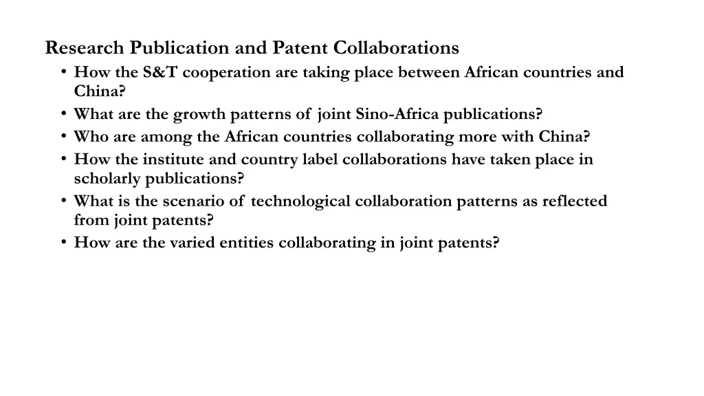 research publication and patent collaborations