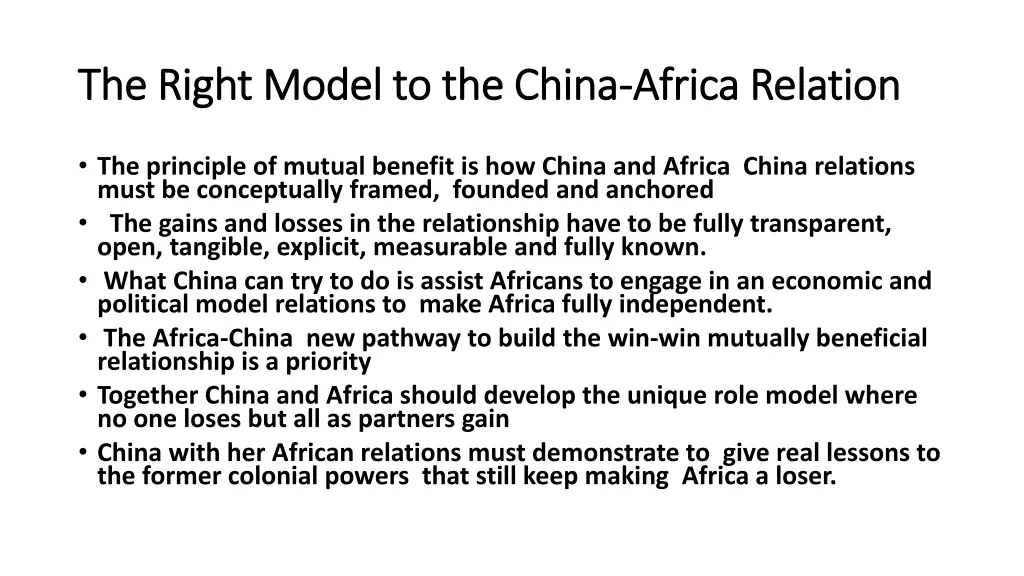 the right model to the china the right model