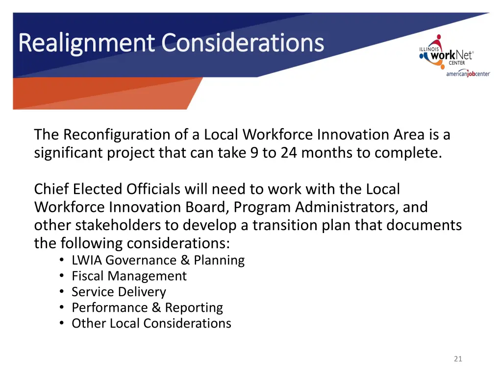 realignment considerations realignment