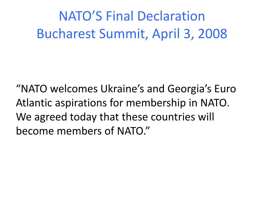 nato s final declaration bucharest summit april