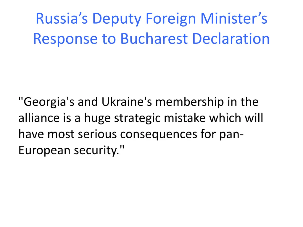 russia s deputy foreign minister s response