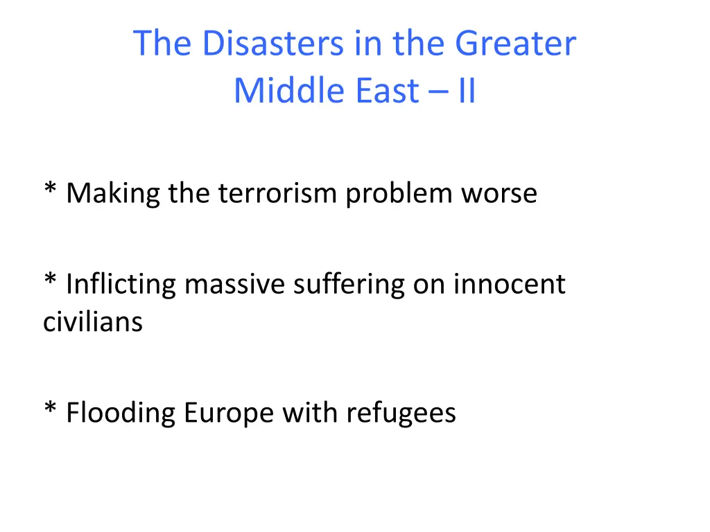 the disasters in the greater middle east ii