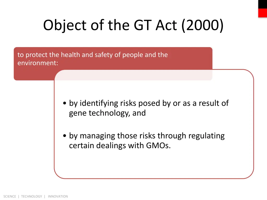 object of the gt act 2000