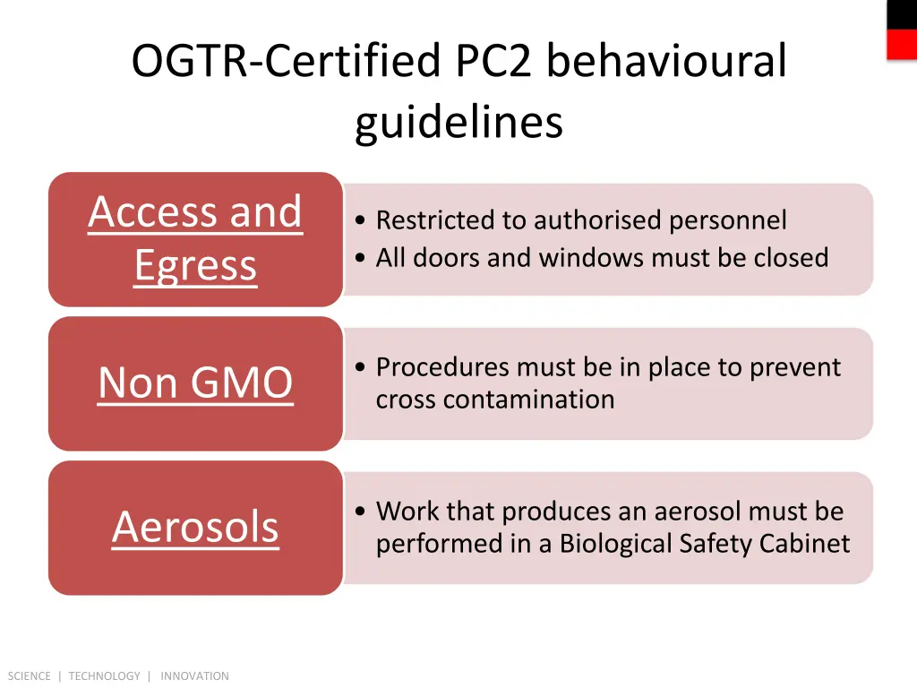 ogtr certified pc2 behavioural guidelines