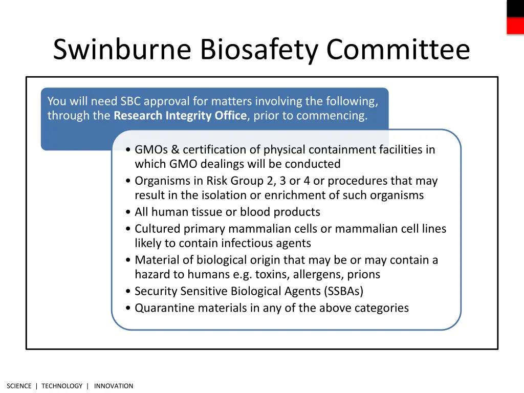 swinburne biosafety committee 2