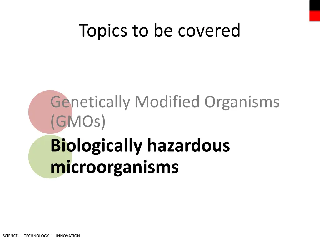 topics to be covered