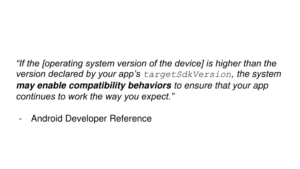 if the operating system version of the device