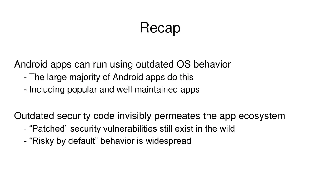 recap