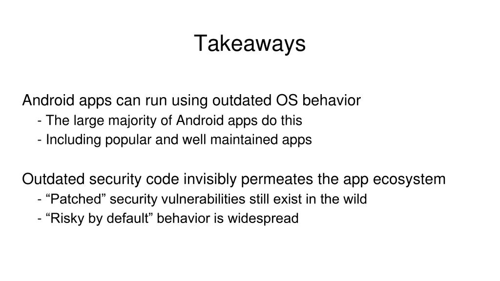 takeaways