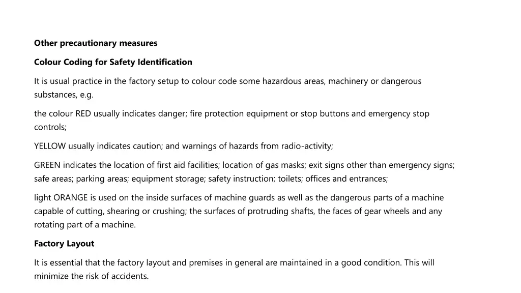 other precautionary measures 1
