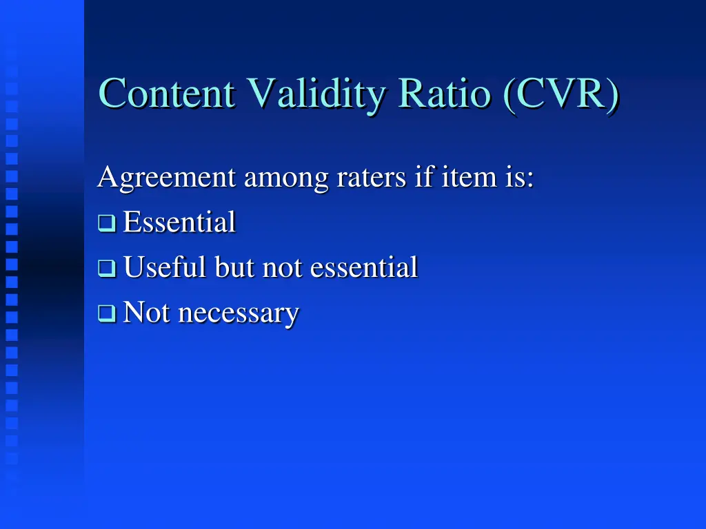 content validity ratio cvr