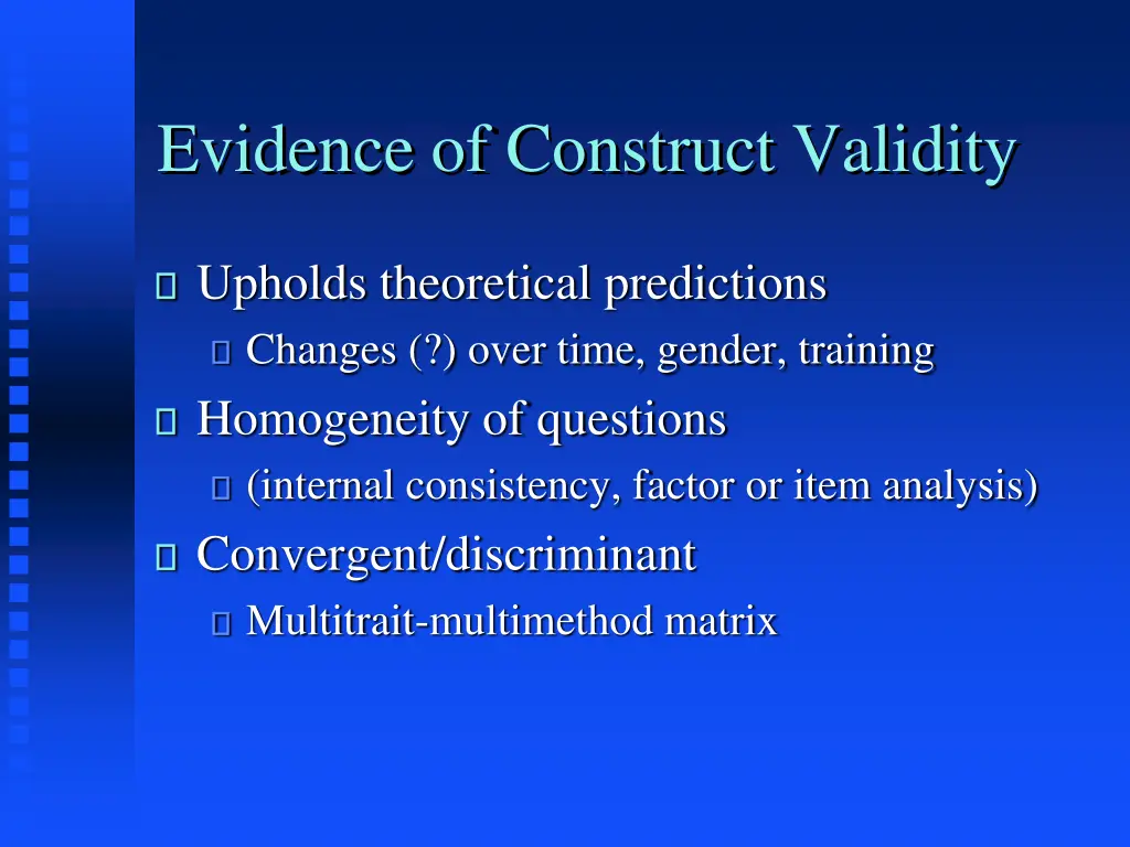 evidence of construct validity