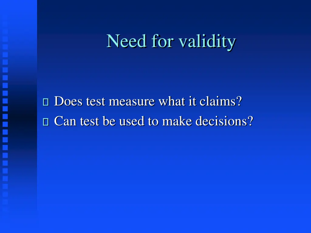 need for validity