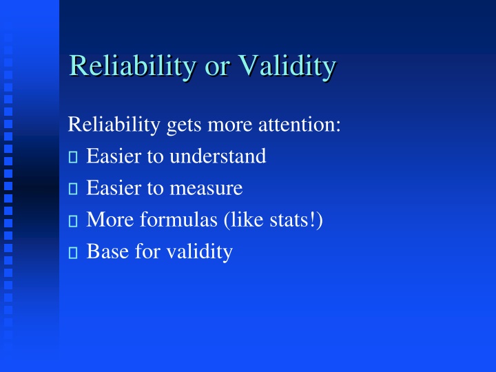 reliability or validity