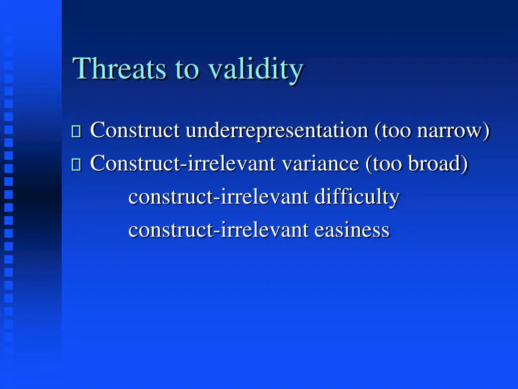 threats to validity