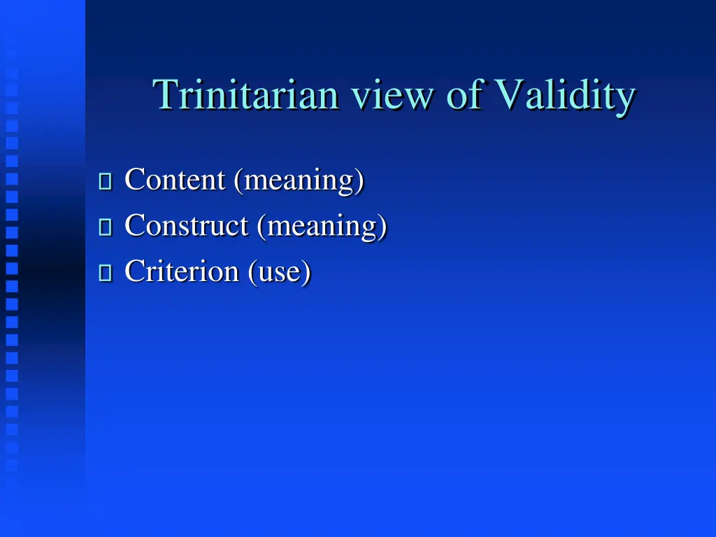 trinitarian view of validity