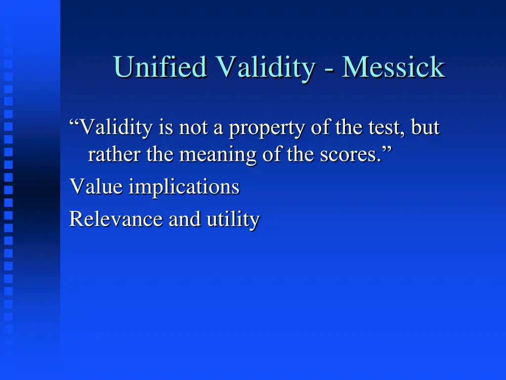 unified validity messick