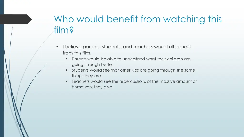 who would benefit from watching this film