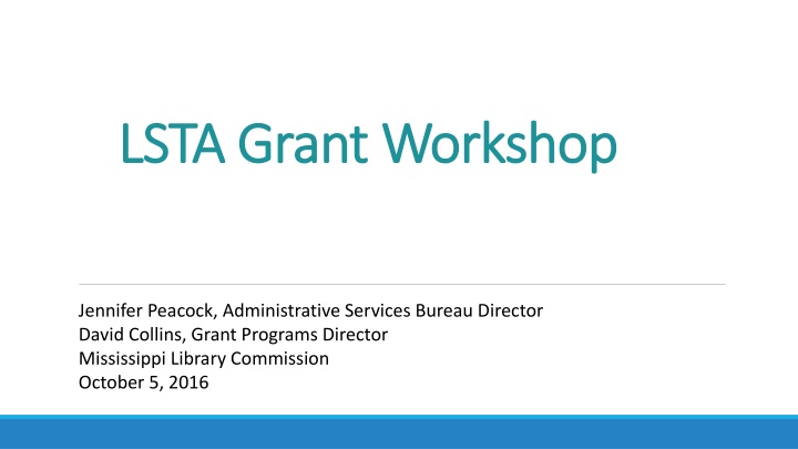 lsta grant workshop lsta grant workshop