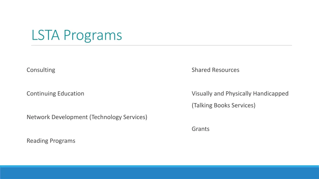 lsta programs