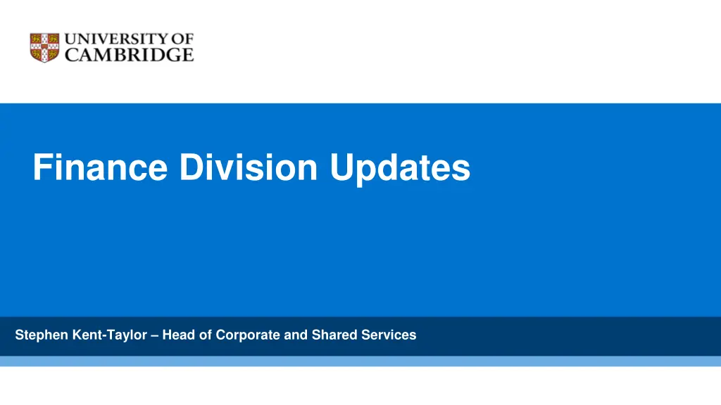 finance division updates