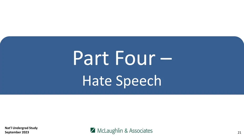 part four hate speech