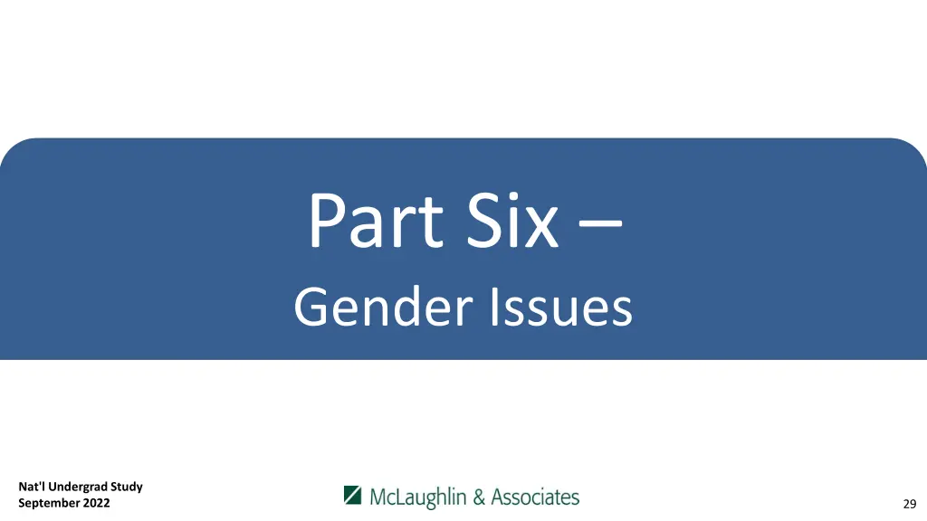 part six gender issues