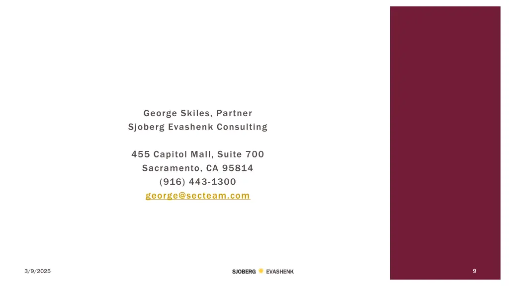 george skiles partner sjoberg evashenk consulting