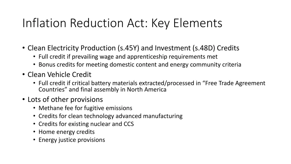 inflation reduction act key elements