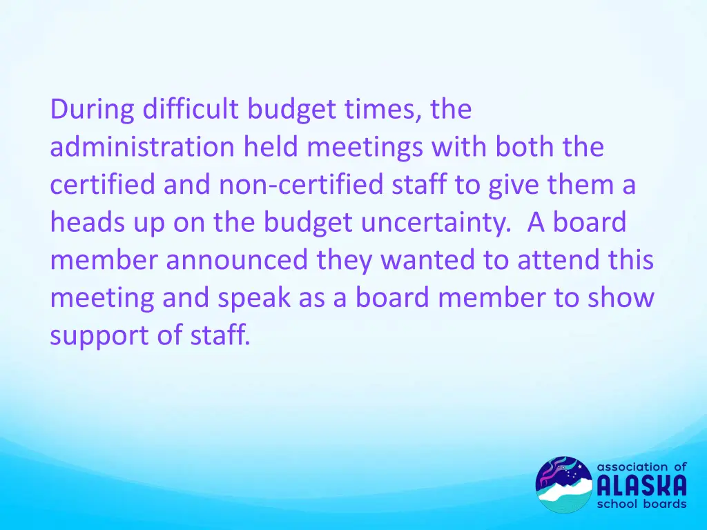 during difficult budget times the administration