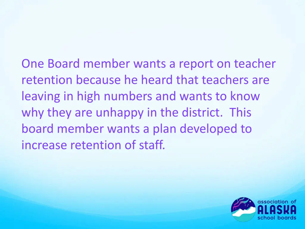 one board member wants a report on teacher