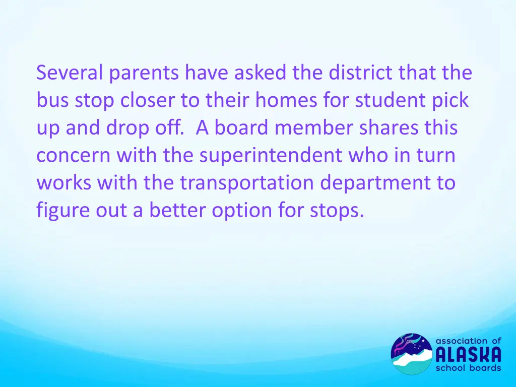 several parents have asked the district that