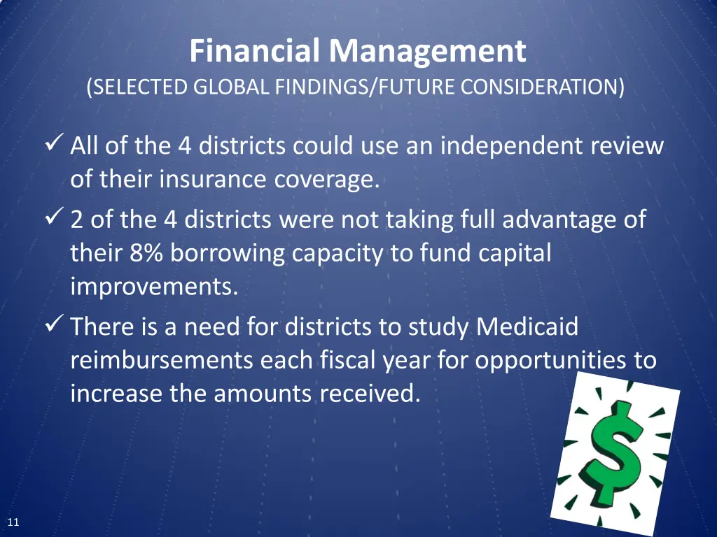 financial management selected global findings