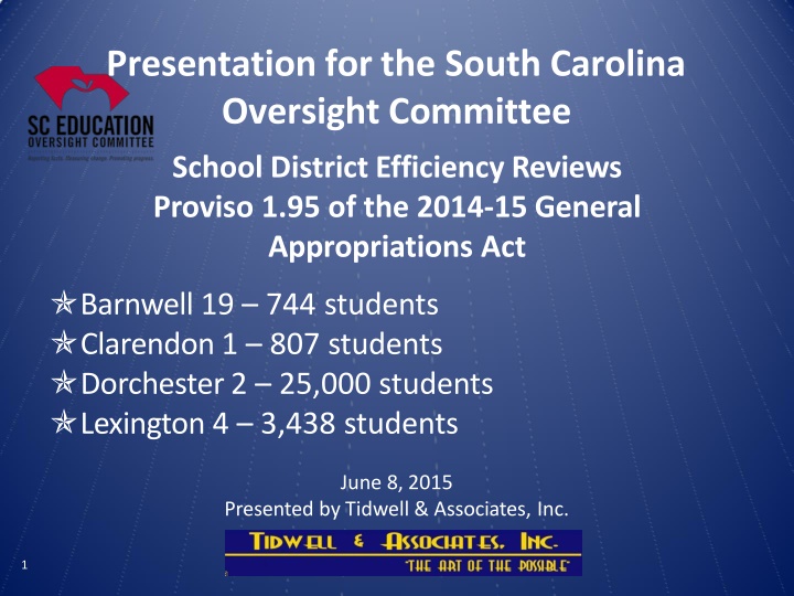 presentation for the south carolina oversight