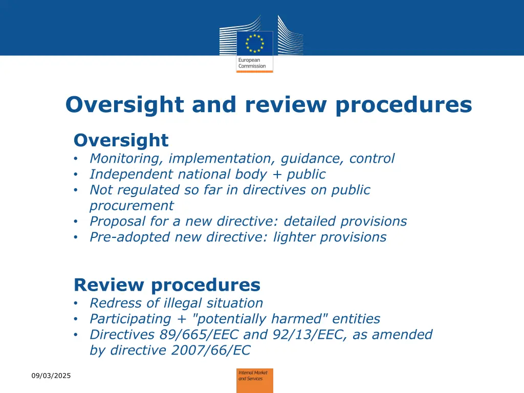 oversight and review procedures