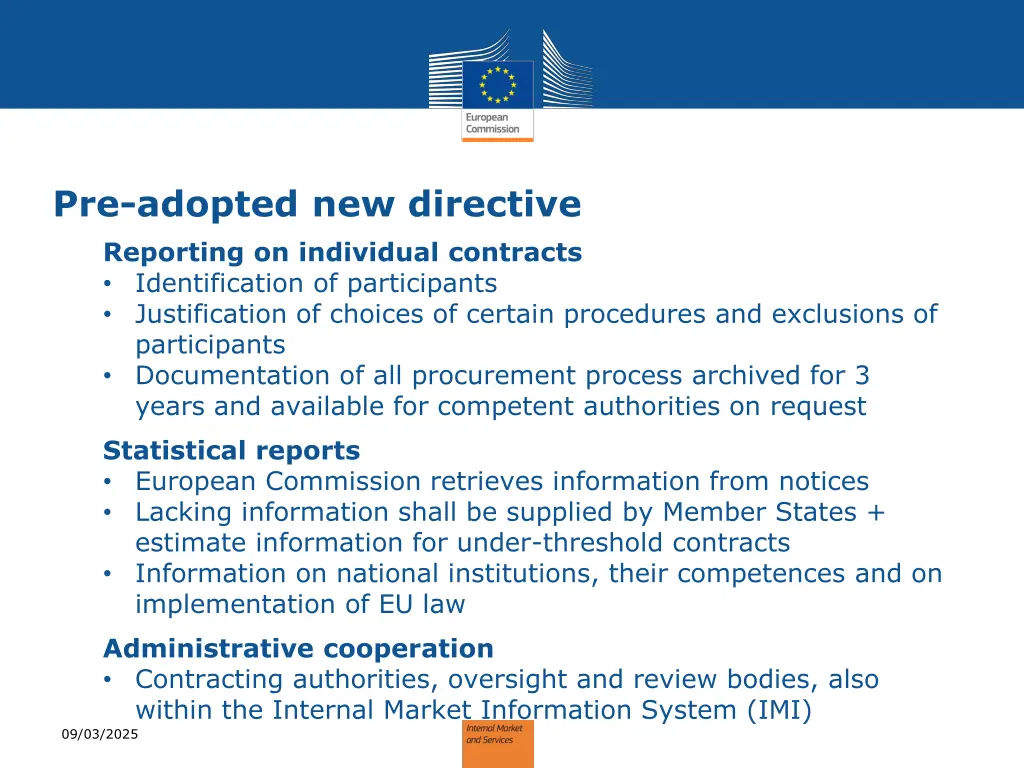 pre adopted new directive reporting on individual