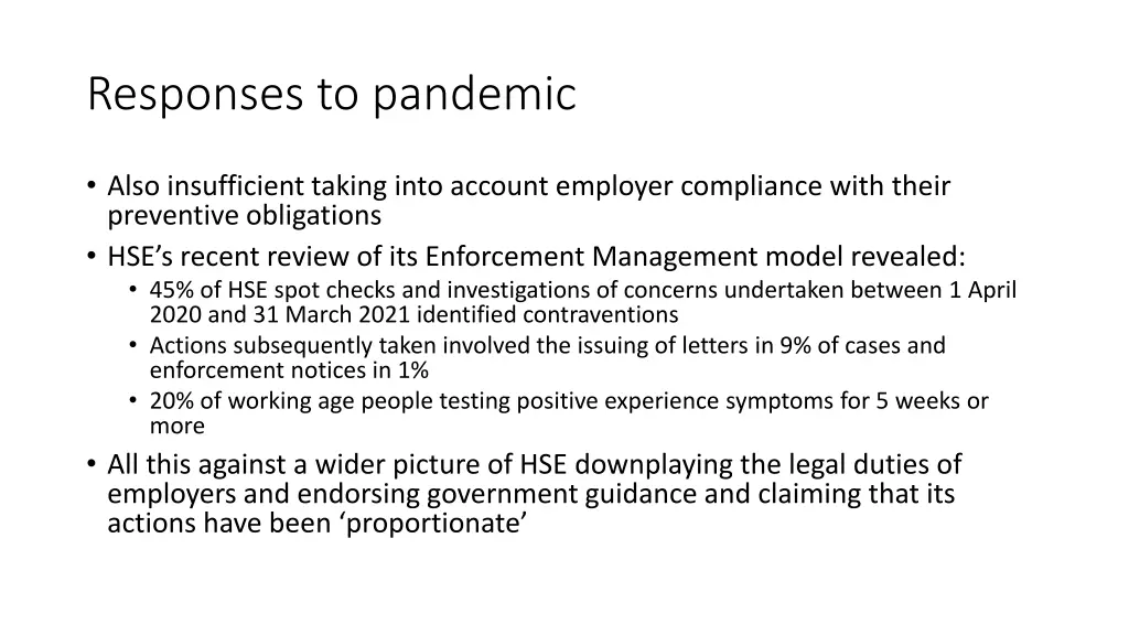responses to pandemic 2