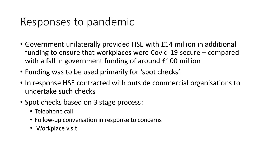 responses to pandemic