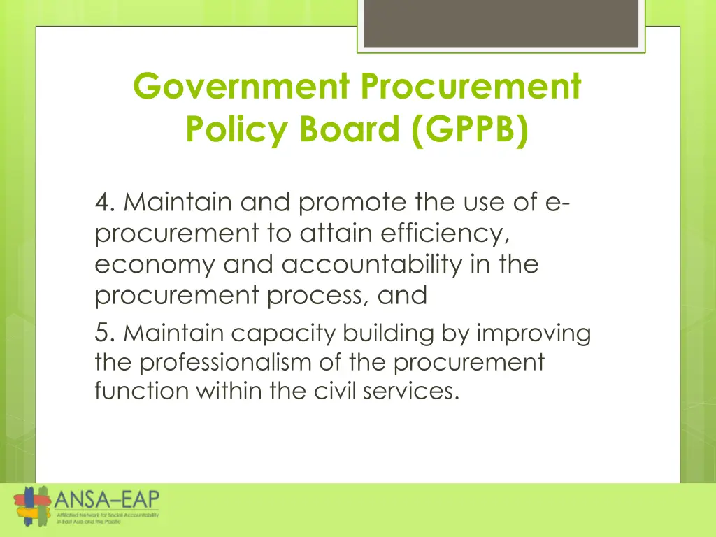 government procurement policy board gppb 3