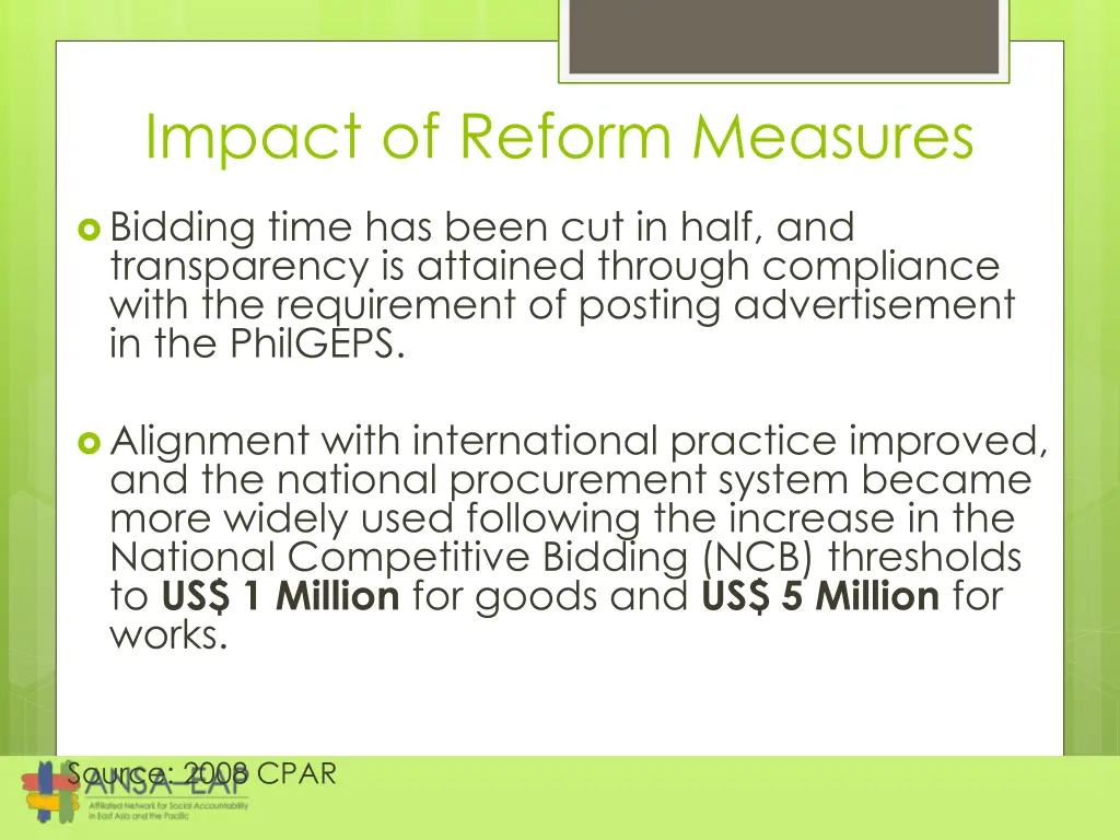 impact of reform measures