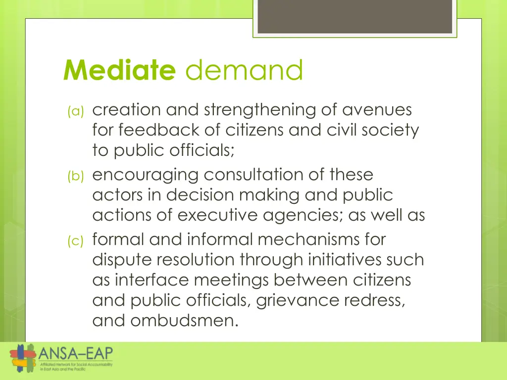 mediate demand