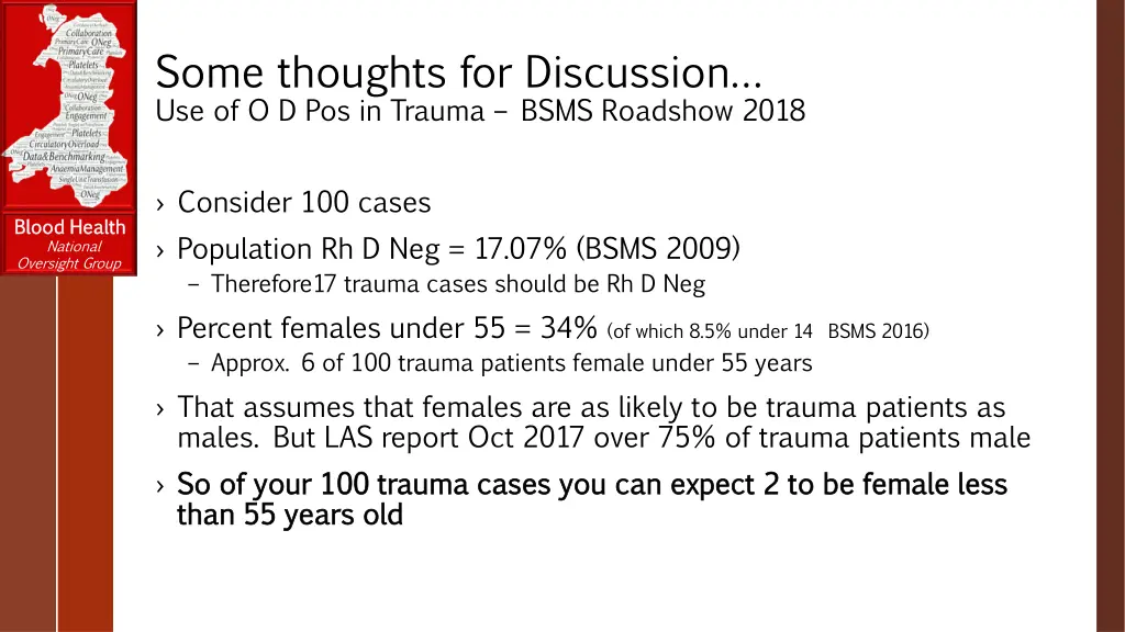 some thoughts for discussion