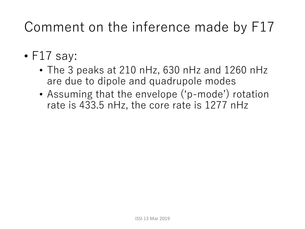 comment on the inference made by f17