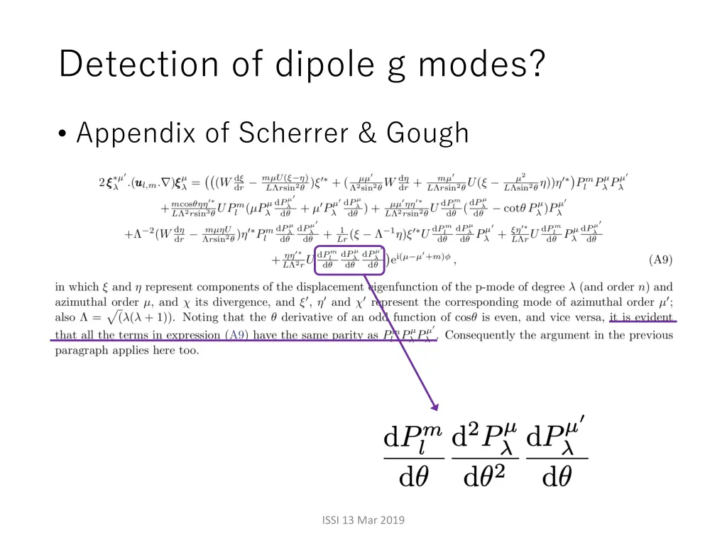 detection of dipole g modes 3