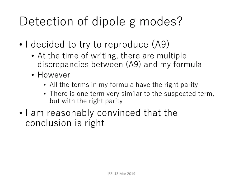detection of dipole g modes 4