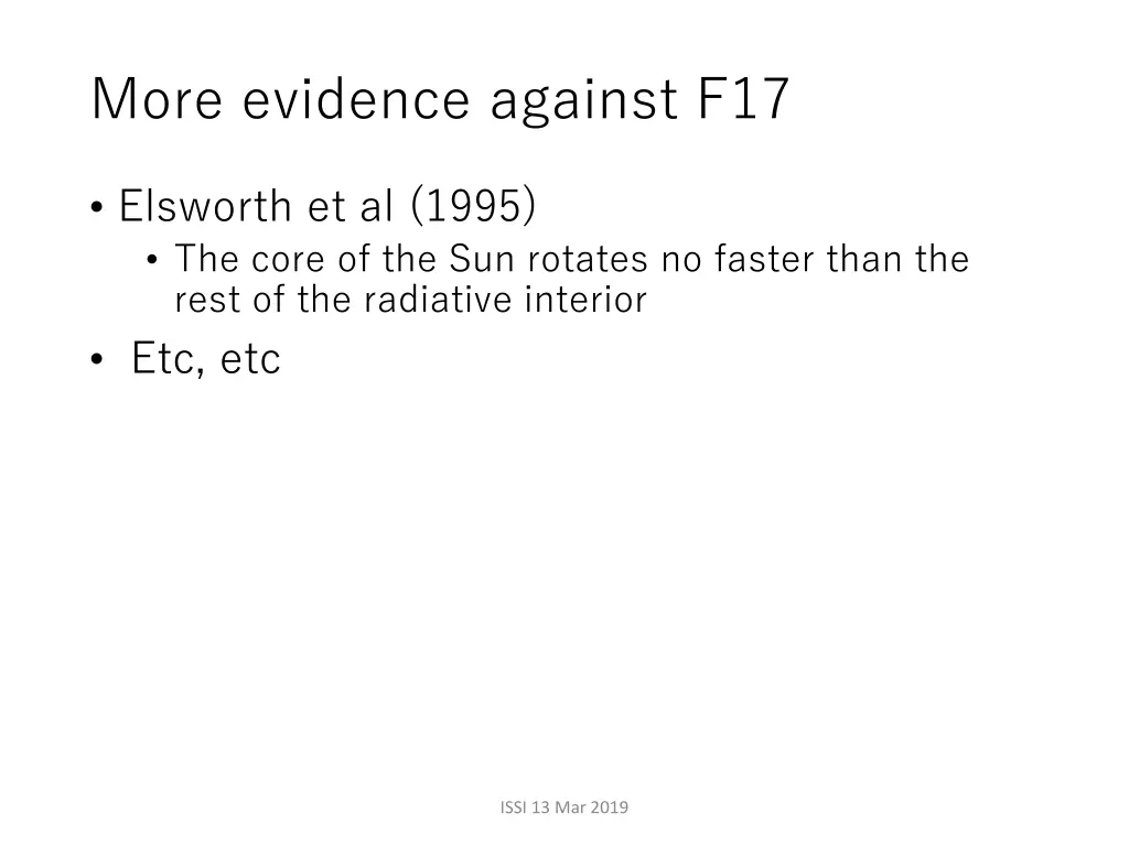 more evidence against f17