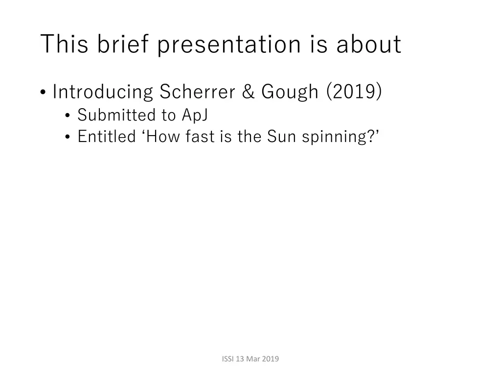 this brief presentation is about