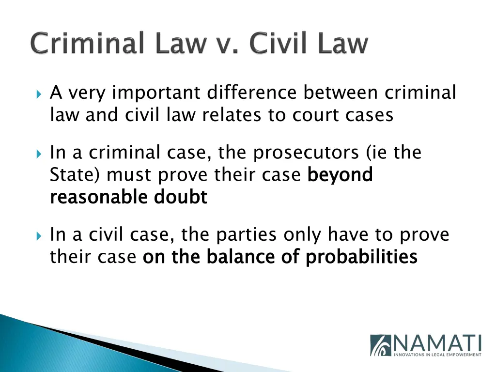 a very important difference between criminal